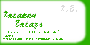 katapan balazs business card